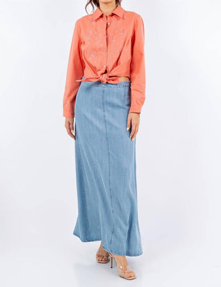 Paparazzi - Saia longa jeans Tencel - Comprimento 37"