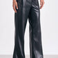Elan - Faux Leather Wide Leg Trousers