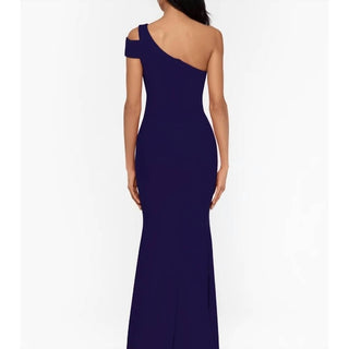 Betsy & Adam - Cutout One Shoulder Floor Length Gown