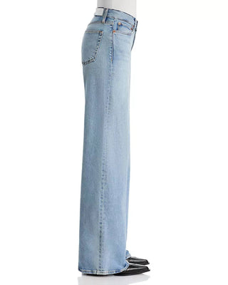 Re/Done - Calça Jeans de Cintura Média e Perna Larga