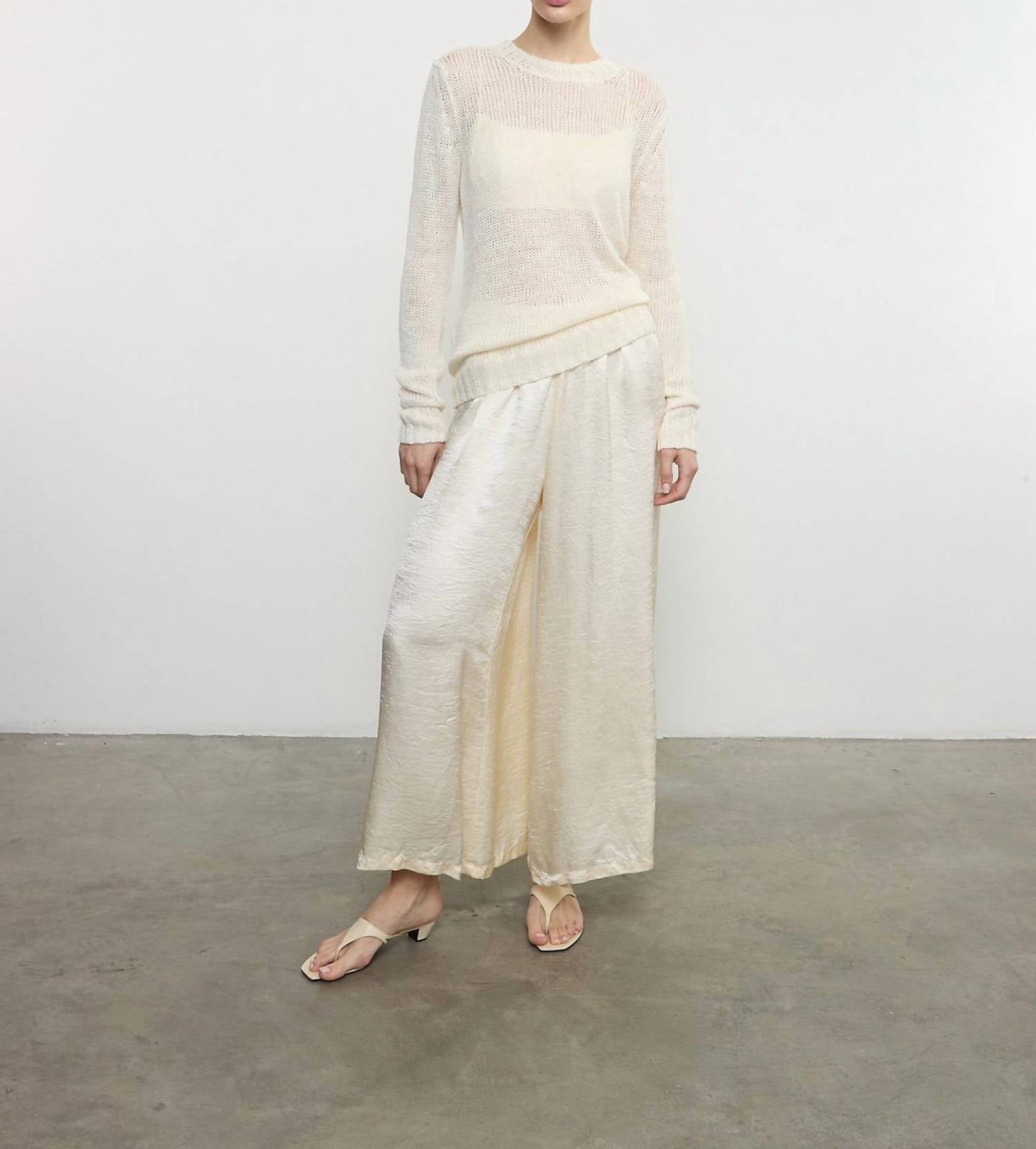 Enza Costa - TEXTURED SATIN PALAZZO PANT