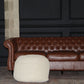 Semi Rounded Pouf Cable Knitted Perfect Seating