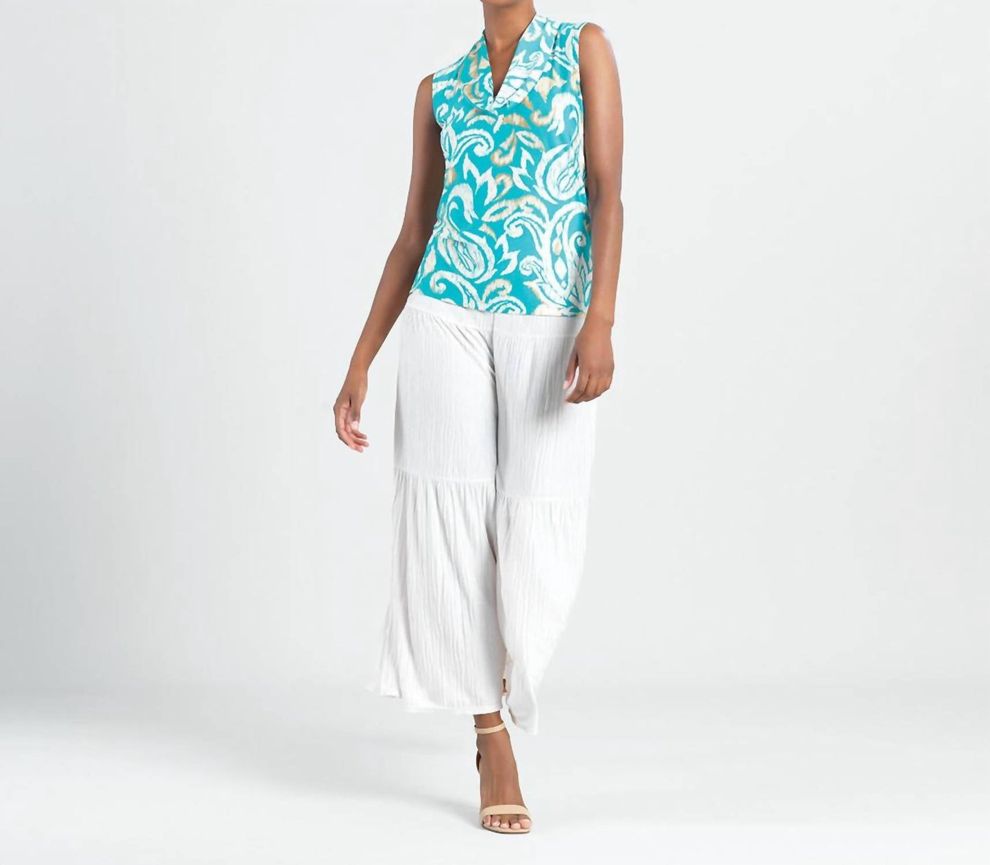 Clara Sun Woo - Sleeveless Draped Cowl Neck Top
