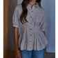 By Together - Sable Striped Peplum Top