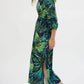 Joseph Ribkoff - Tropical Print V-neck Midi Dress