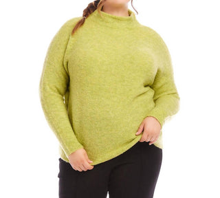 Karen Kane - Suéter Bouclé Plus Size com Gola Simulada