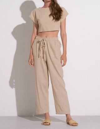 Elan - Calça de linho Liora com cordão