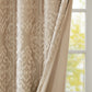 Knitted Jacquard Damask Total Blackout Grommet Top Curtain Panel