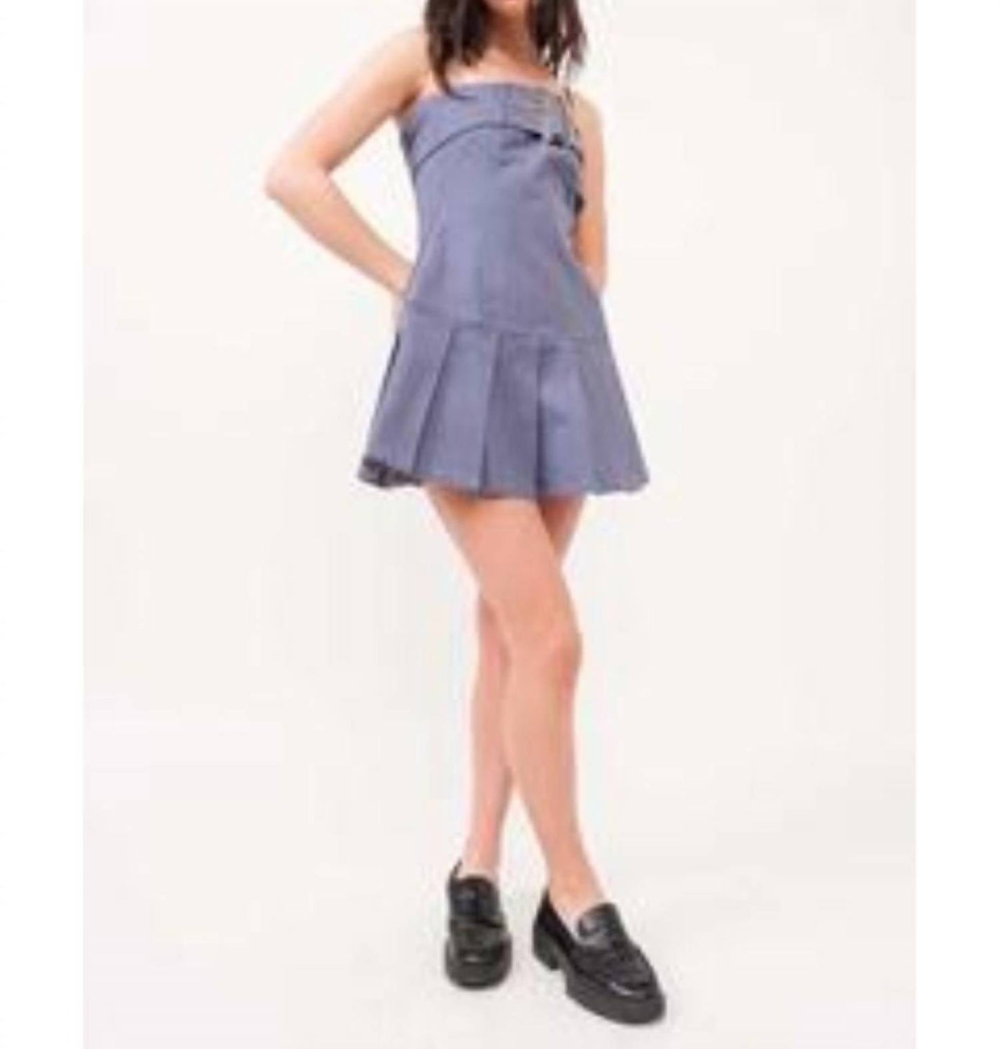 Better Be - Pleated Tube Mini Dress With Belt Detail