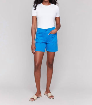 Charlie B - Shorts de sarja com bolsos de remendo