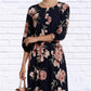 Diva Usa - Floral Midi Dress With Belt And Side Pockets