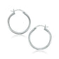 14k White Gold Polished Hoop Earrings (25 mm)