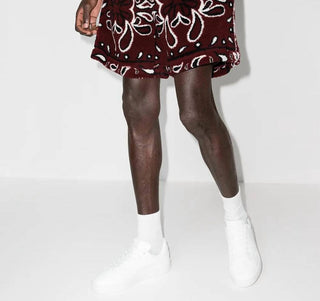 Amiri - Printed Bandana Fleece Track Shorts