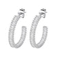 Allyanna Gifts - Women's Inside Out Baguette Cubic Zirconia Oval Open Hoop Earrings