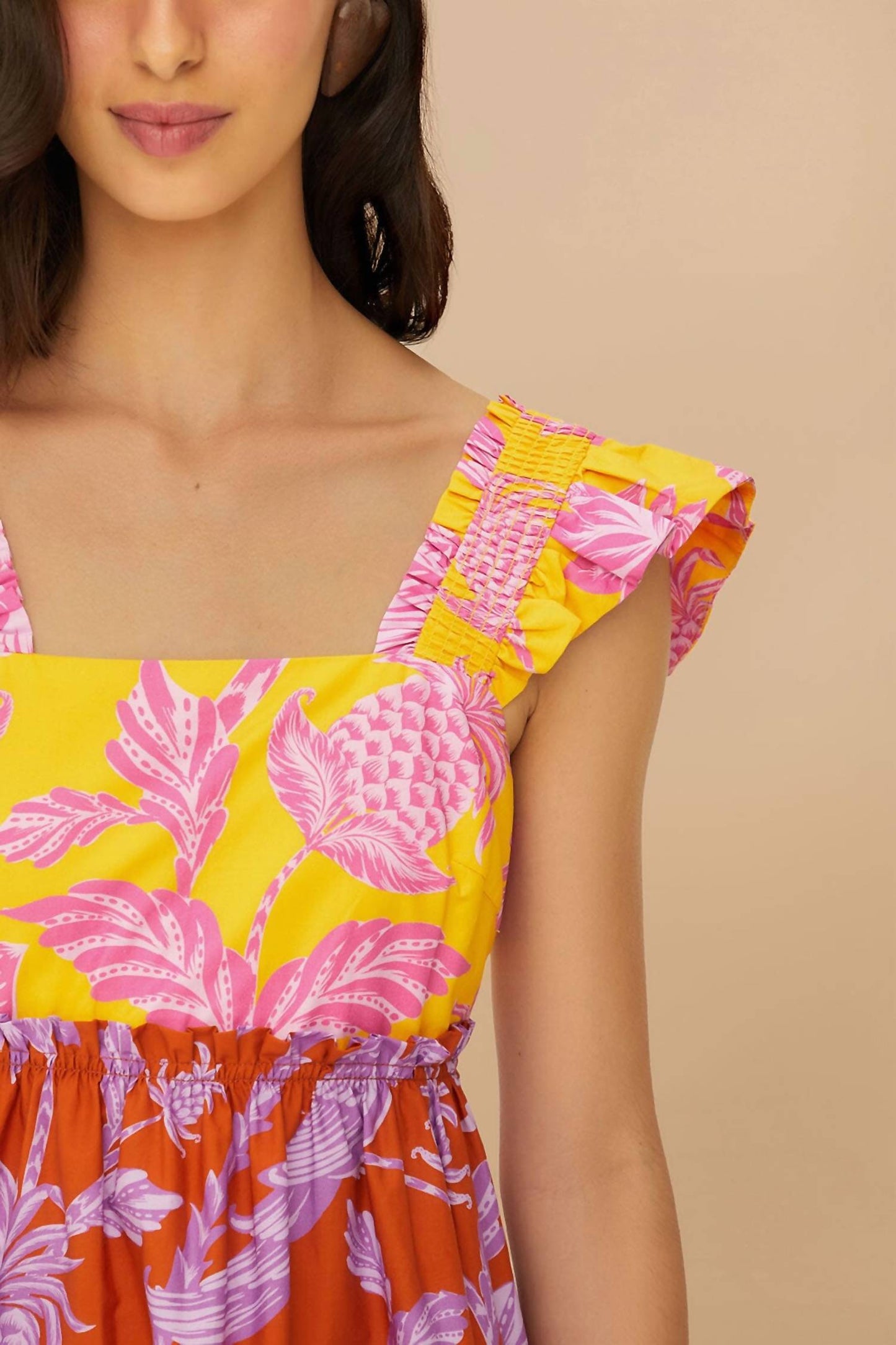 Farm Rio - Mixed Tropical Swing Mini Dress
