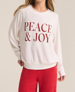 Z Supply - Blusa Raglan de Manga Longa Cassie Peace and Joy