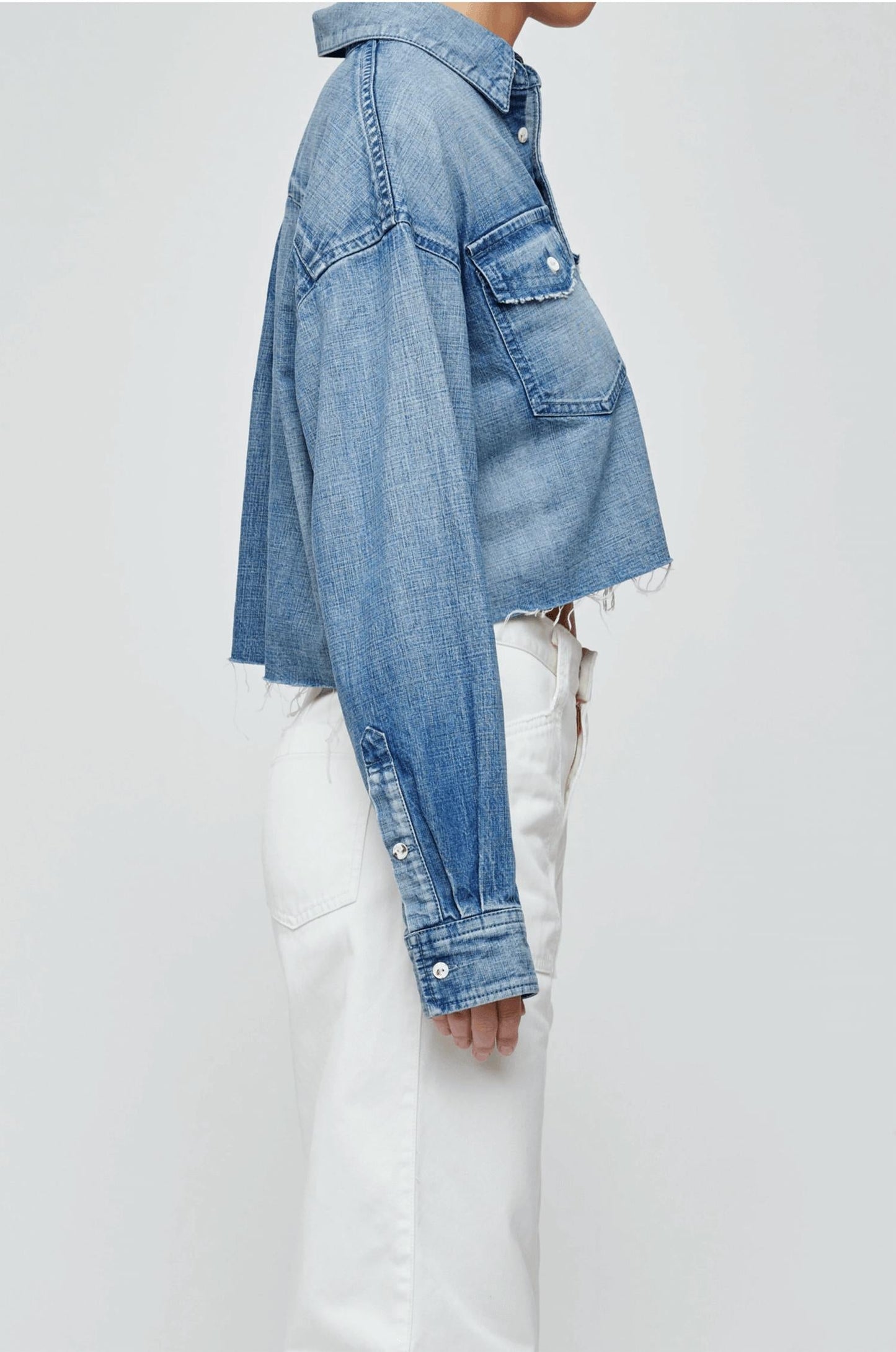 Moussy - Manorhaven Cropped Denim Shirt