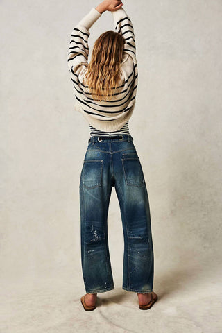 Free People - Calça Jeans Moxie de Cintura Baixa