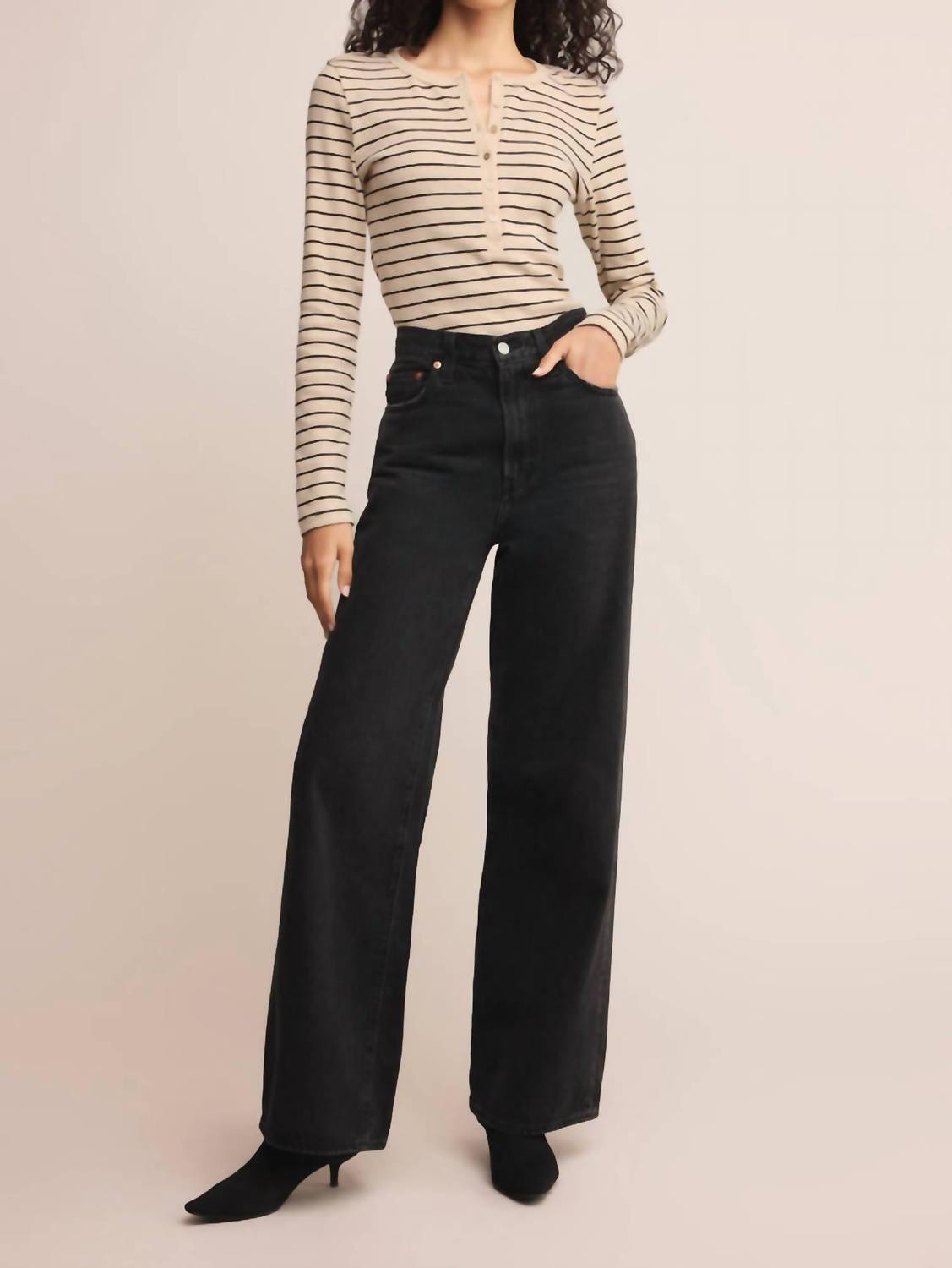 Z Supply - Women's Eve Stripe Henley Long Sleeve Top