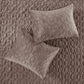 3 Piece Velvet Quilt Set Taupe Full/Queen