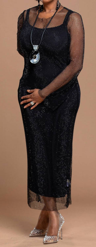 Elan - Vestido midi com strass Deja Vu