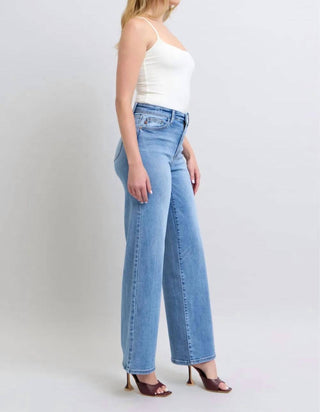 Judy Blue - Calça jeans larga tamanho grande com bolsos