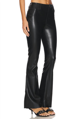 Free People - Calça Level Up Vegan Leather Slit Boot Cut