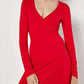 Apricot - Jersey Side Ruched Wrap Dress