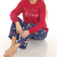Pj Salvage - Women's Dark Denim Love Leo Rescue Flannel Pajama Pant