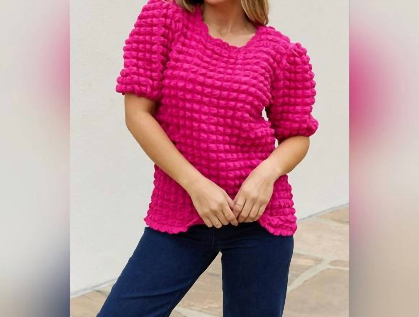 And The Why - Textured Bubble Top