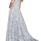Jovani - Diaphanous Off-the-shoulder Gown