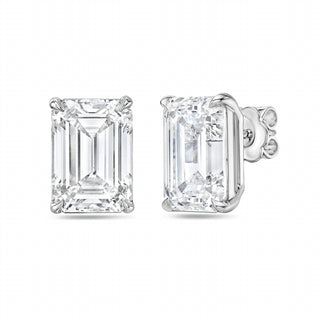 Diana M Jewels - Brincos de diamante de laboratório com lapidação esmeralda de 2,00 cts