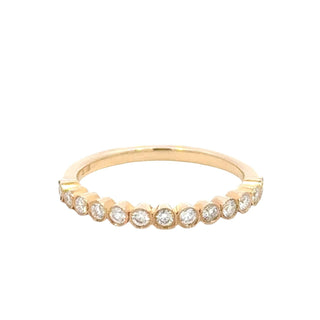 Aamiaa - Anel com diamante natural de 0,30 quilates, redondo, brilhante e baguete - Tamanho 6,5