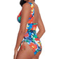 Ralph Lauren - Shirred Plunge-neck One Piece Swimsuit