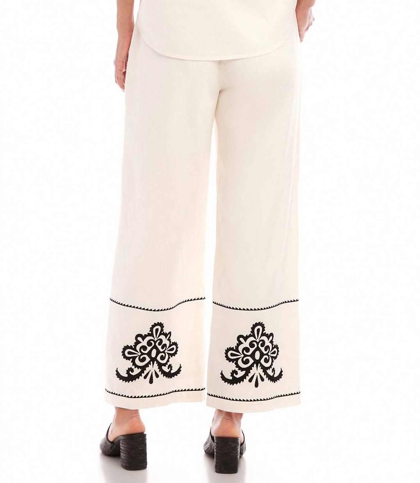 Karen Kane - Embroidered Drawstring Ankle Pants