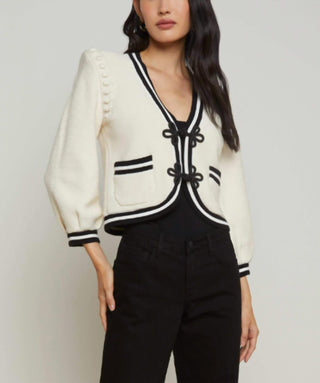 L'Agence - Kaito Contrast Trim Crop Cardigan