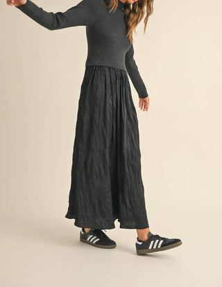 Miou Muse - Shay Sweater Combo Maxi Dress