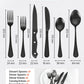 48-piece Black Stainless Steel Silverware Set for 8