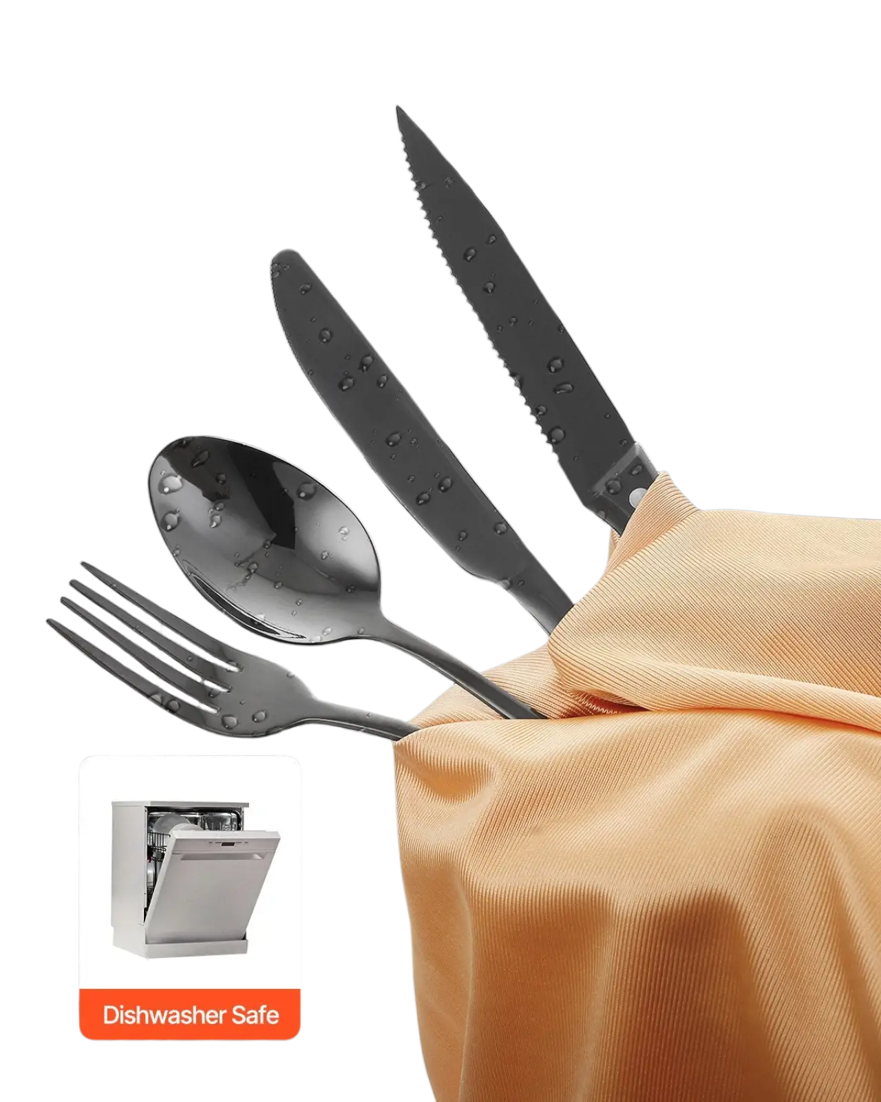 48-piece Black Stainless Steel Silverware Set for 8