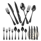48-piece Black Stainless Steel Silverware Set for 8