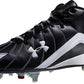Chuteira de beisebol Under Armour Twin Bill II IC masculina, preta/branca, tamanho 14 D(M) EUA