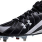 Chuteira de beisebol Under Armour Twin Bill II IC masculina, preta/branca, tamanho 14 D(M) EUA
