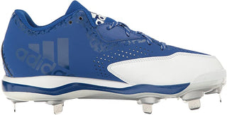 Chuteira de beisebol Adidas PowerAlley 4 masculina, tênis universitário, azul royal/prateado
