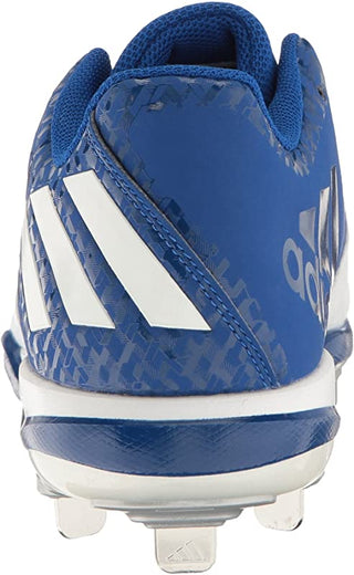 Chuteira de beisebol Adidas PowerAlley 4 masculina, tênis universitário, azul royal/prateado