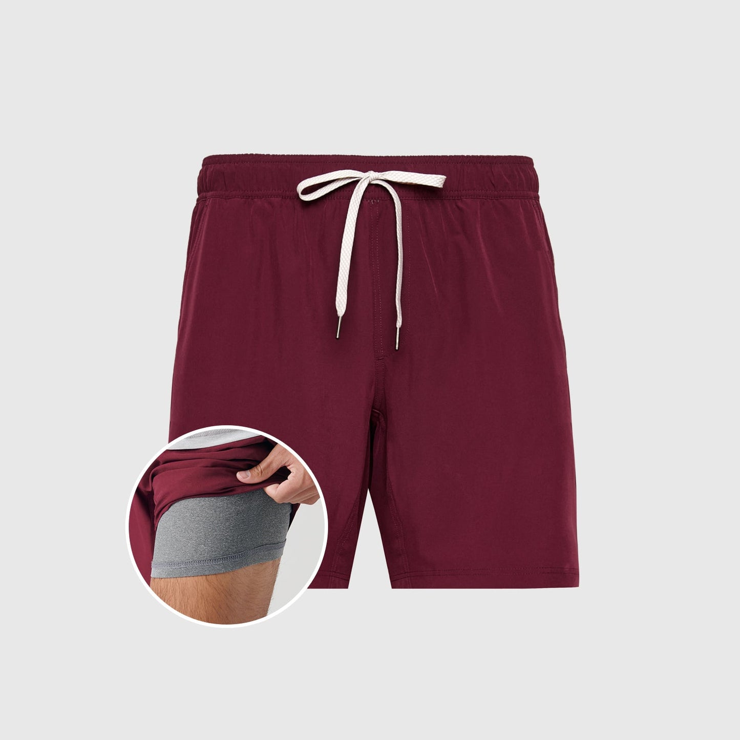 Shorts Active Quick Dry Burgundy com forro