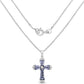 1.84 Carat Genuine Tanzanite and White Zircon .925 Sterling Silver Pendant