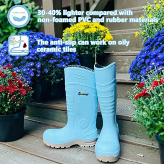 Pinnip - Women's Csa Approved Waterproof Pu Steel Toe Rubber Safety Boots