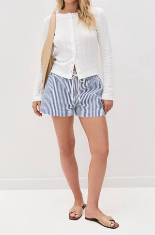 Perfectwhitetee - Riley Cotton Poplin Stripe Short