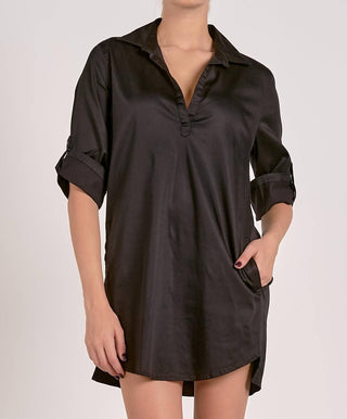 Elan - Camisa com aba enrolada