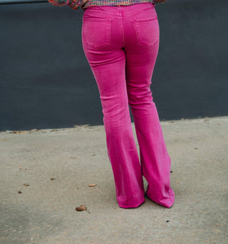 Caro John Denim - Calça Jeans Rosa Bootcut